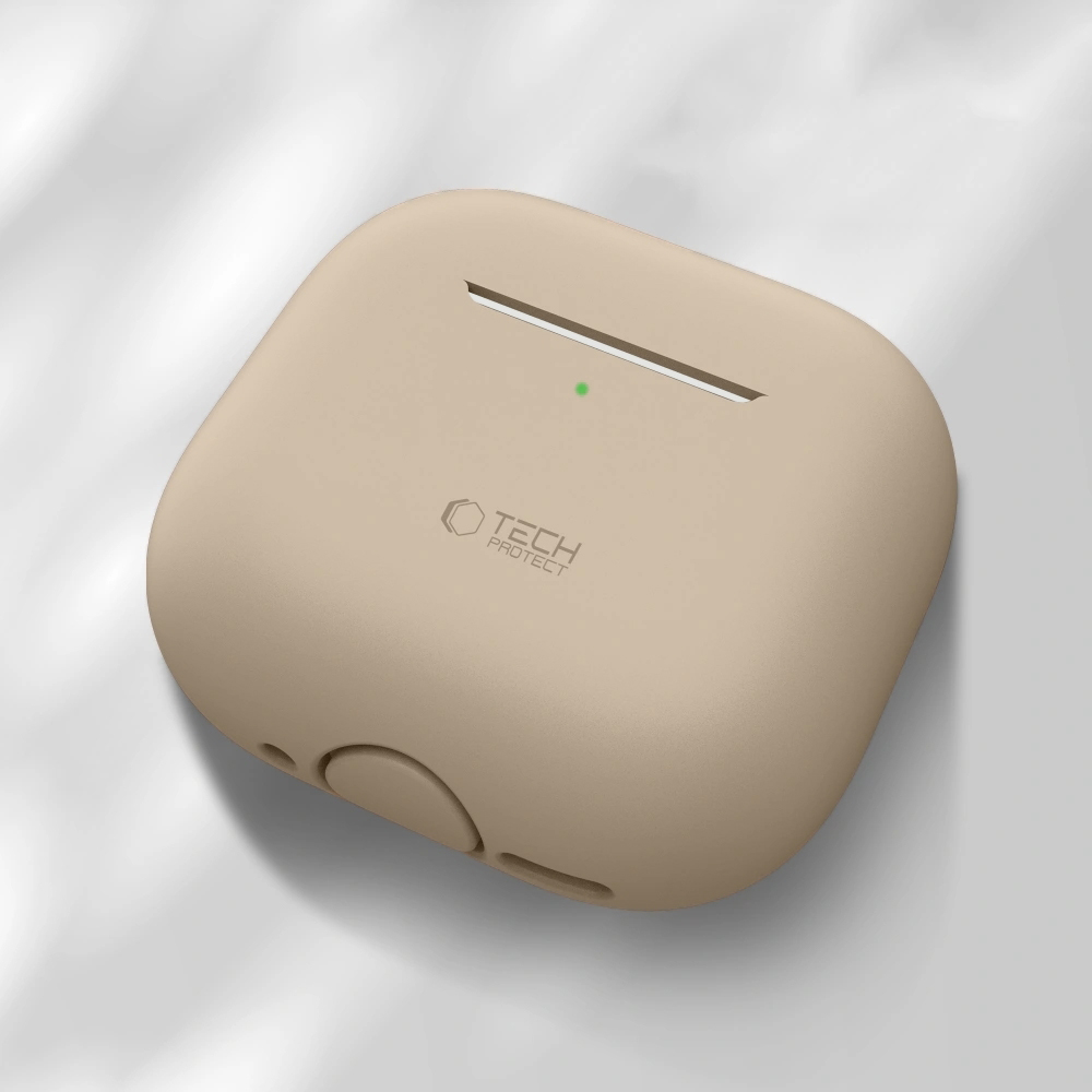 Etui Tech-Protect Silicone do Apple AirPods 4, beżowe.